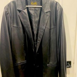 Scully Black leather blazer